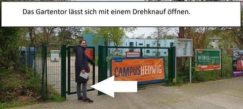Eingangstor zum Campus Hedwig.
