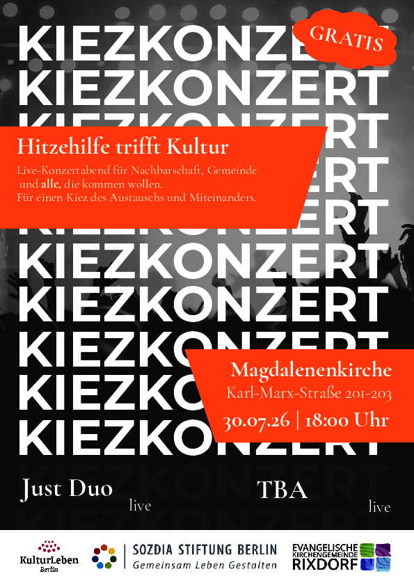 Flyer Kiezkonzert mit Eckdaten