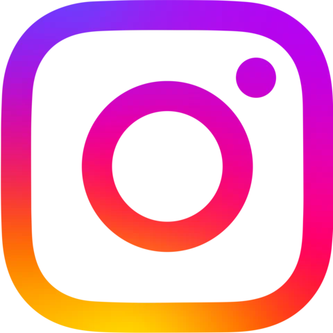Instagram-Logo: Abgerundetes Quadrat mit Lila-Pink-Orange-Farbverlauf, das eine Kamera mit Linse und Sucher darstellt.