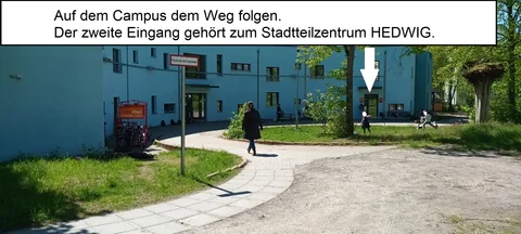 Weg auf dem Campus Hedwig