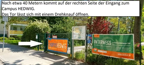 Eingangstor zum Campus HEDWIG
