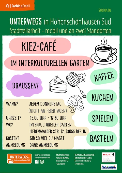 Kiez-Cafe: Kaffee, Kuchen, Basteln, Spielen