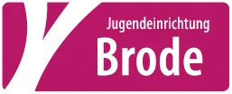 Logo der Jugendeinrichtung Brode: stilisierter weißer Y-Buchstabe auf magentafarbenem Hintergrund.