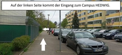 Pfeilen zeigen den Weg