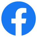 Facebook-Logo, ein weißes kleines 'f' auf blauem kreisförmigem Hintergrund.